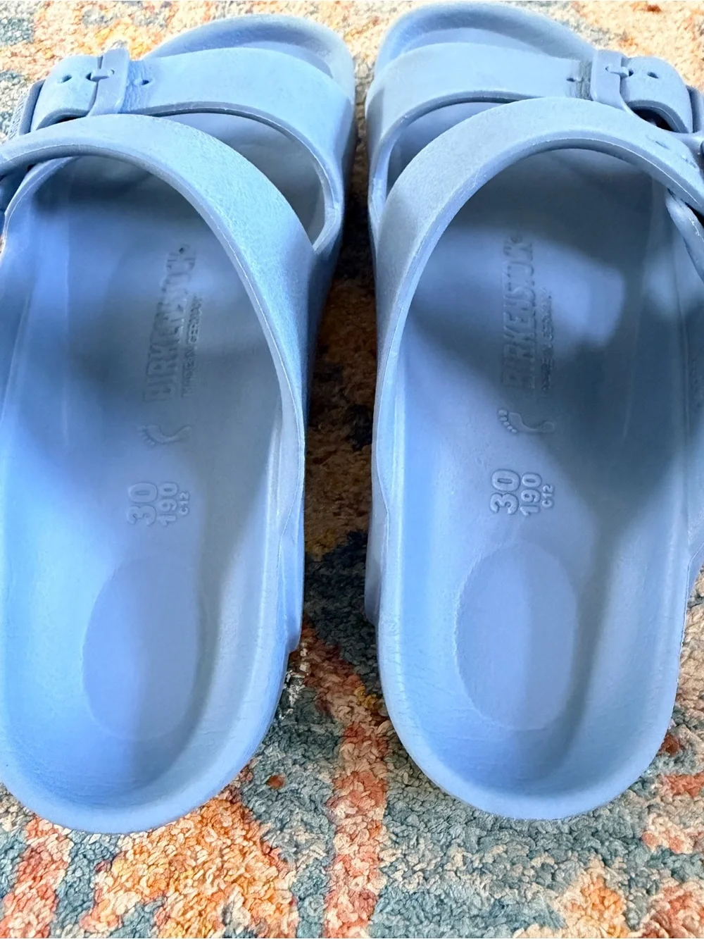 Birkenstock Arizona EVA Sandals Kids Size 30 Light Blue Waterproof Two Strap